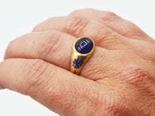 Load image into Gallery viewer, Blue Aster Sapphire Signet Ring