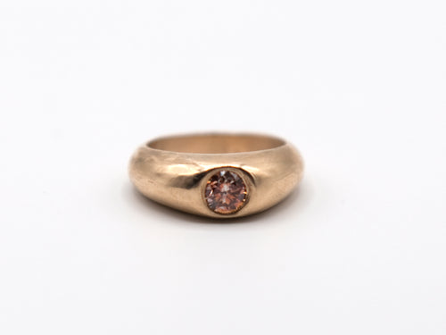 Orange Diamond Signet Ring
