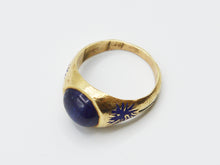 Load image into Gallery viewer, Blue Aster Sapphire Signet Ring